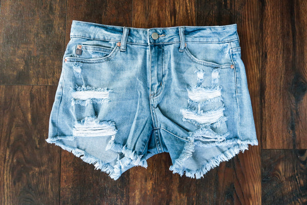 Feeling Lucky Distressed Shorts