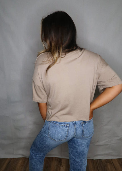 Relaxed Pocket Tee-Tan